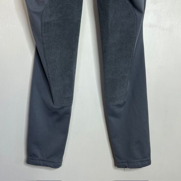 KERRITS GRAY KNIT RIDING LEGGINGS TIGHTS KNEE PATCHES SIZE MEDIUM - Picture 10 of 13